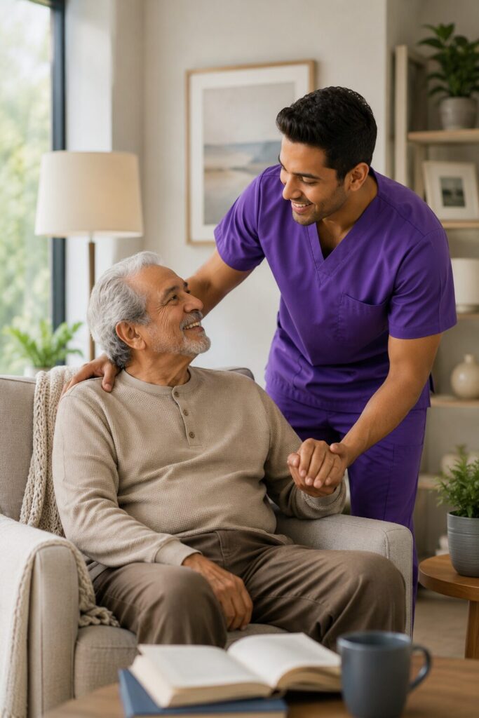Caregiver assisting a patient at VytaCare.